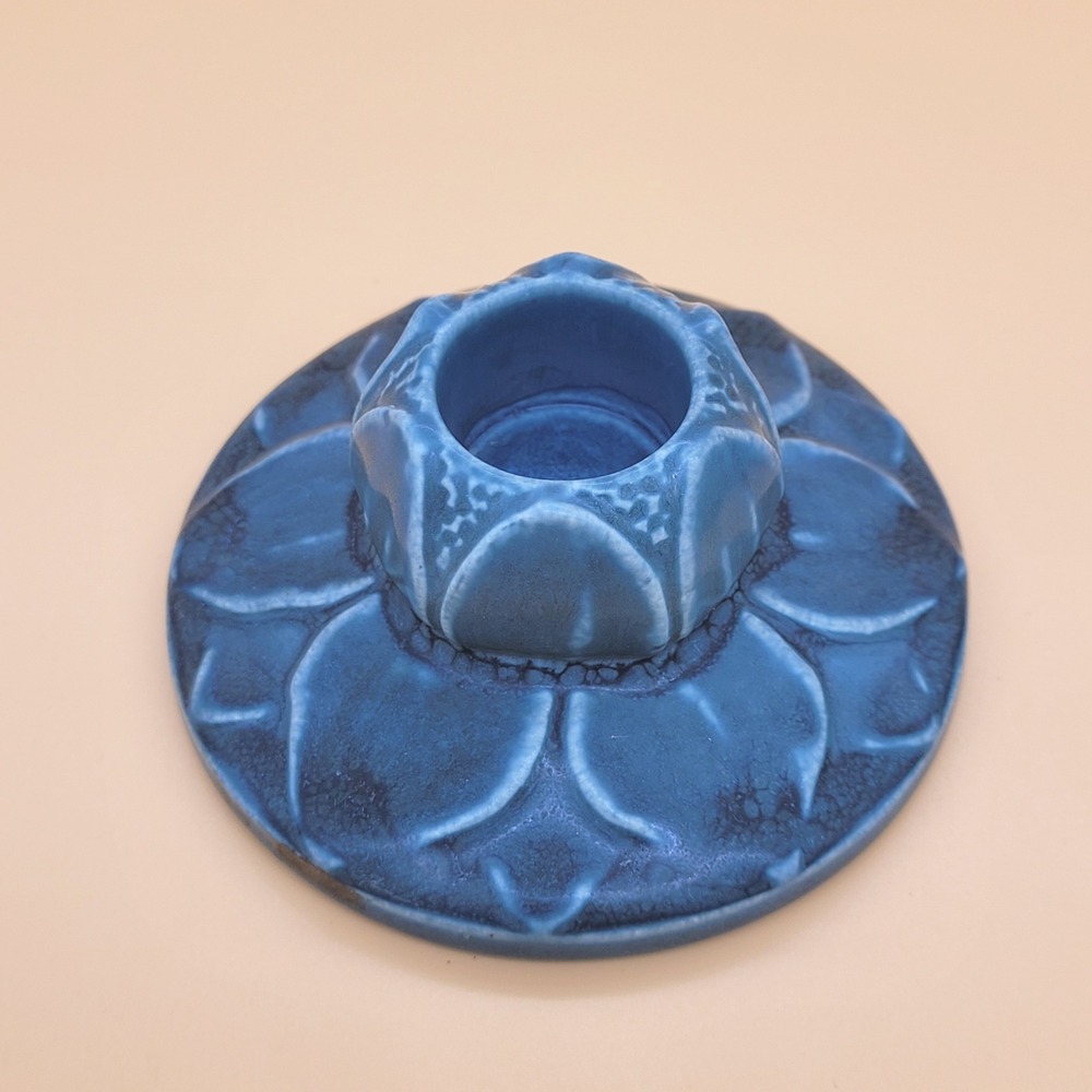 Rookwood Pottery Blue Lily Pad Candlestick Holders #2311 Pair c.1923 MINT‎ - Picture 4 of 13